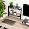 Mind Reader 2-Tier Desk Organizer with Clamp, Accessory Shelf for Office or Gaming, Office, Metal, Black